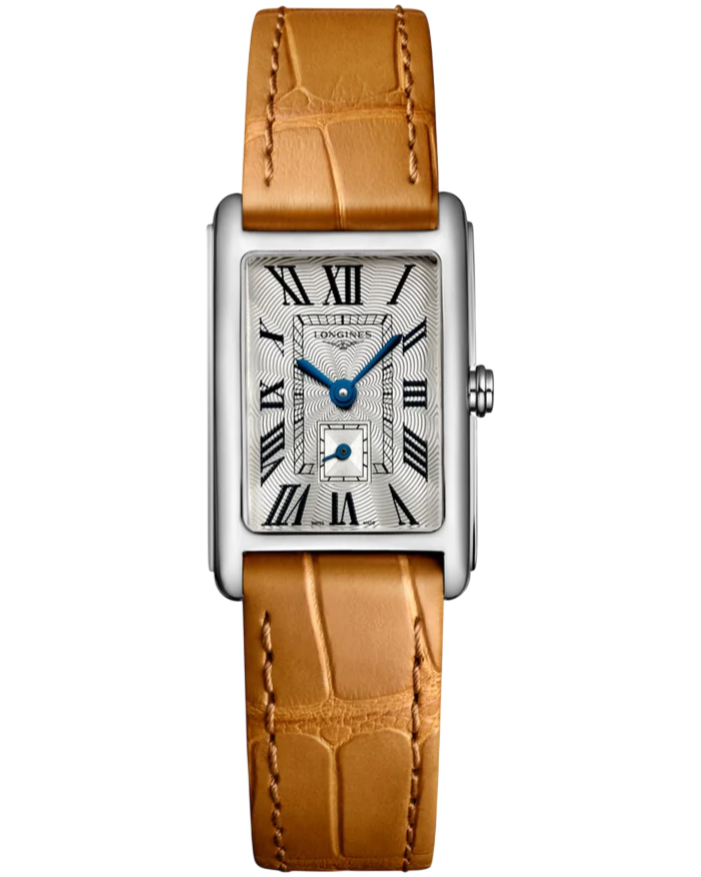 LONGINES DolceVita Quartz 20MM Silver Flinque Dial Beige Leather Women's Watch L5.255.4.71.4 / L52554714