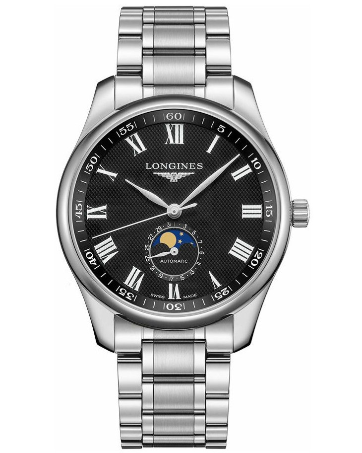 LONGINES Master Collection Moonphase Automatic 42MM Black Dial Men's Watch L2.919.4.51.6 / L29194516