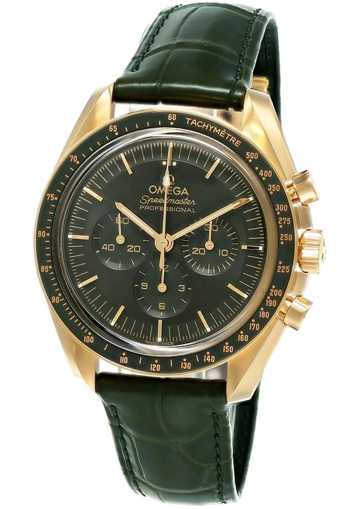 Omega watches OMEGA Speedmaster Moonwatch Professional 42MM Green Leather Men's Watch 310.63.42.50.10.001 