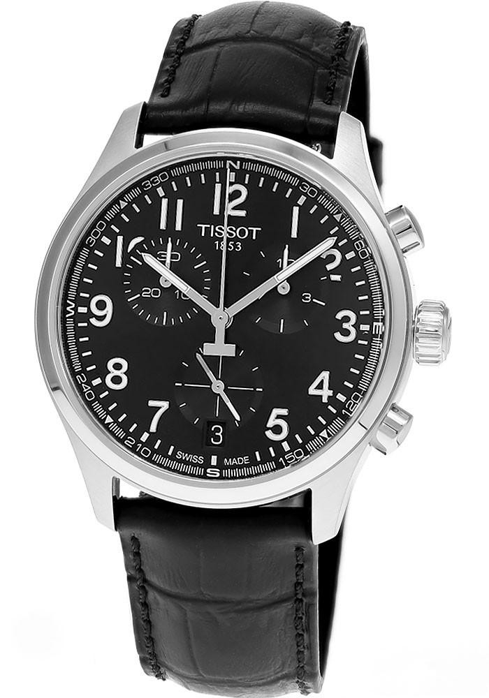 TISSOT CHRONO XL 45MM Anthracite Dial Leather Men's Watch T116