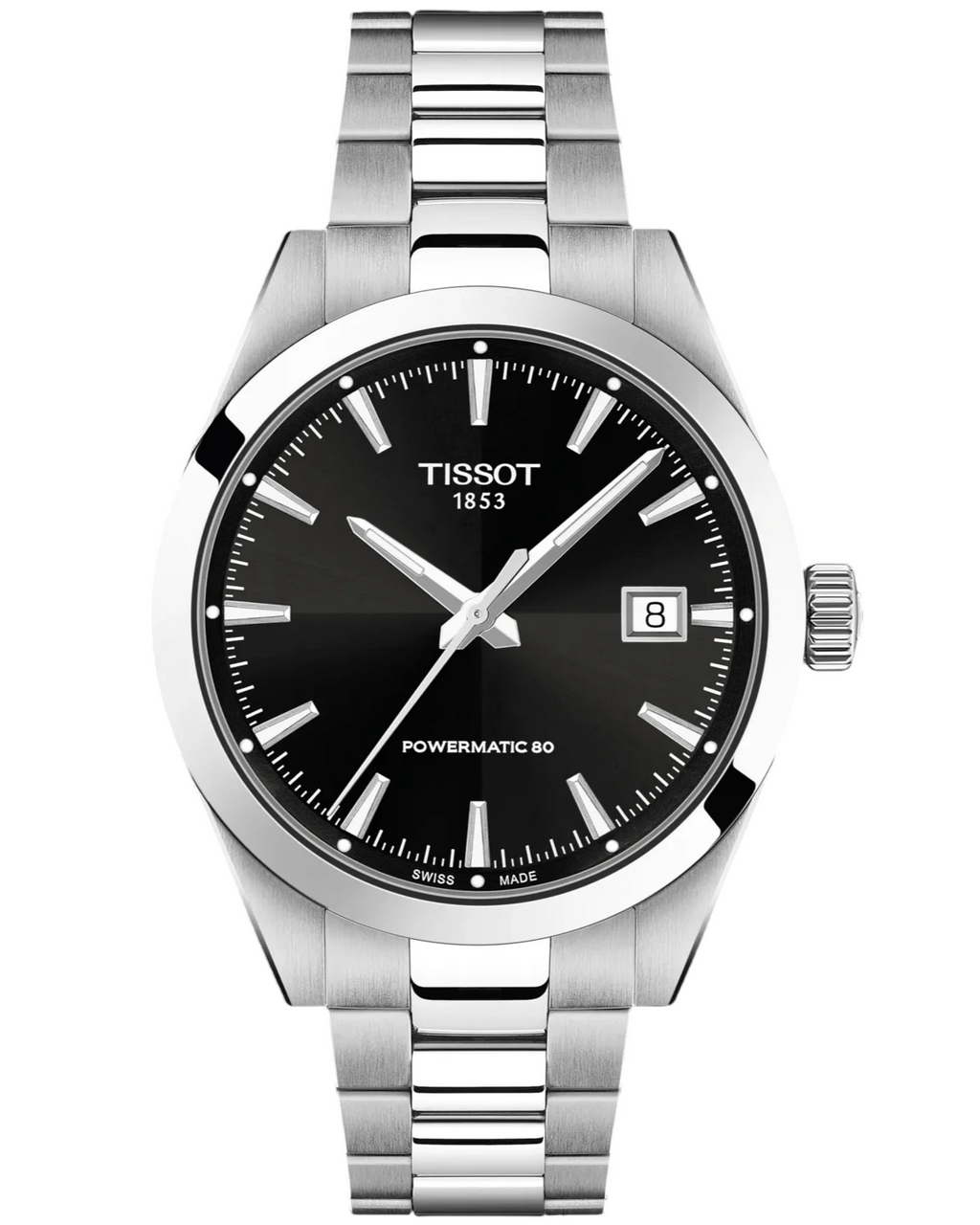 TISSOT Gentleman Automatic 38MM Black Dial SS Men's Watch T165.807.11.051.00 / T1658071105100