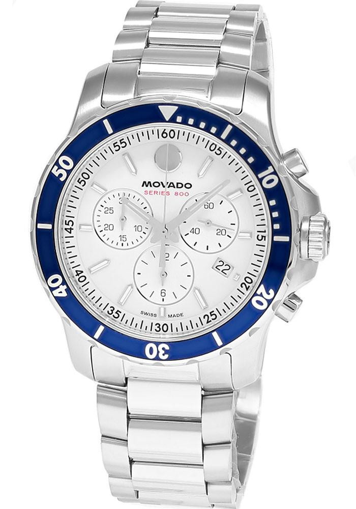 Movado watches MOVADO Series 800 Chronograph SS 42MM White Dial Men's Watch 2600195 