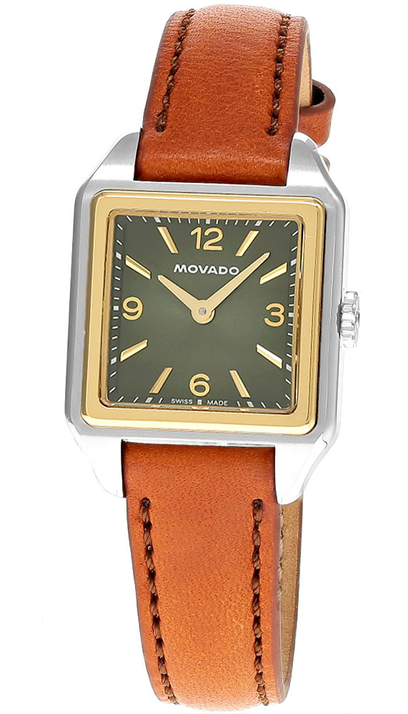 MOVADO Heritage 1917 Quartz 34MM Green Dial Leather Women's Watch 3650246