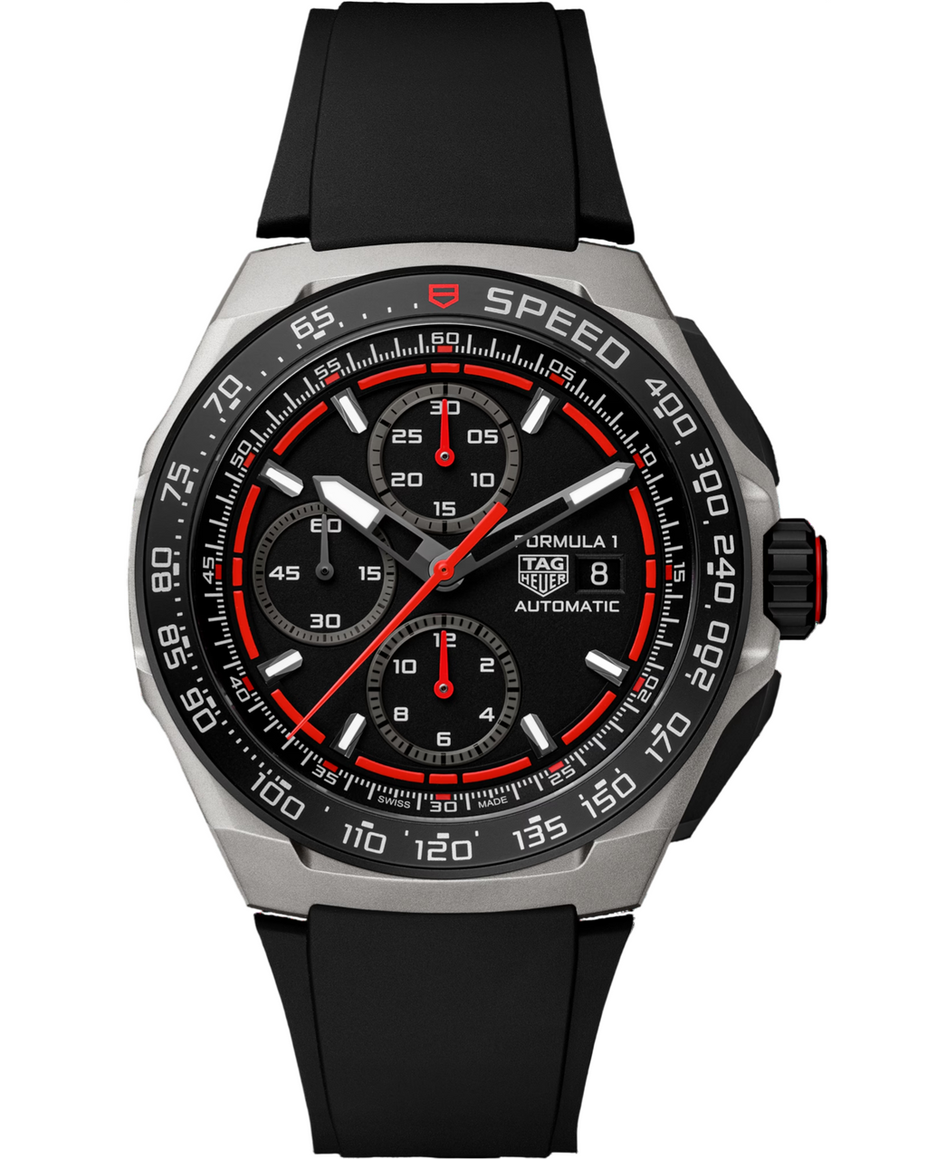 TAG HEUER Formula 1 Chronograph Automatic 44MM Black/Red Titanium Men's Watch CBZ2082.FT8096