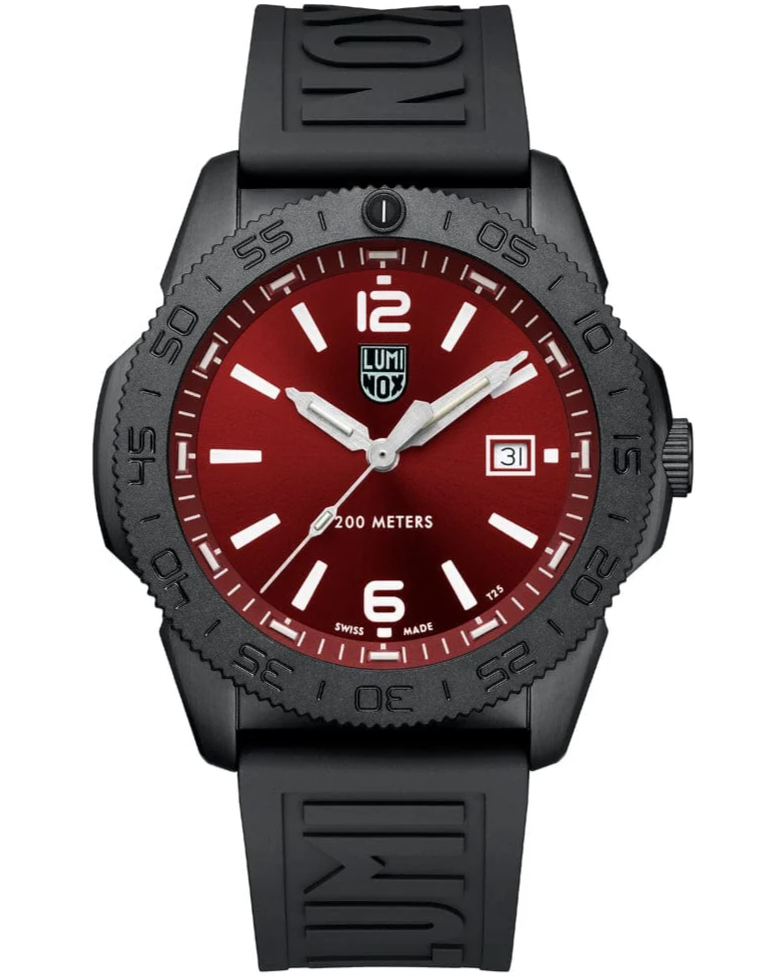 LUMINOX Pacific Diver Quartz 44MM Red Dial Rubber Men's Watch XS.3135.B