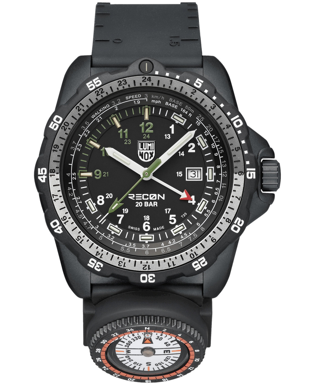 LUMINOX Recon Nav Spec Quartz 46MM Black Dial Nitrile Rubber Men's Watch XL.8837.SET