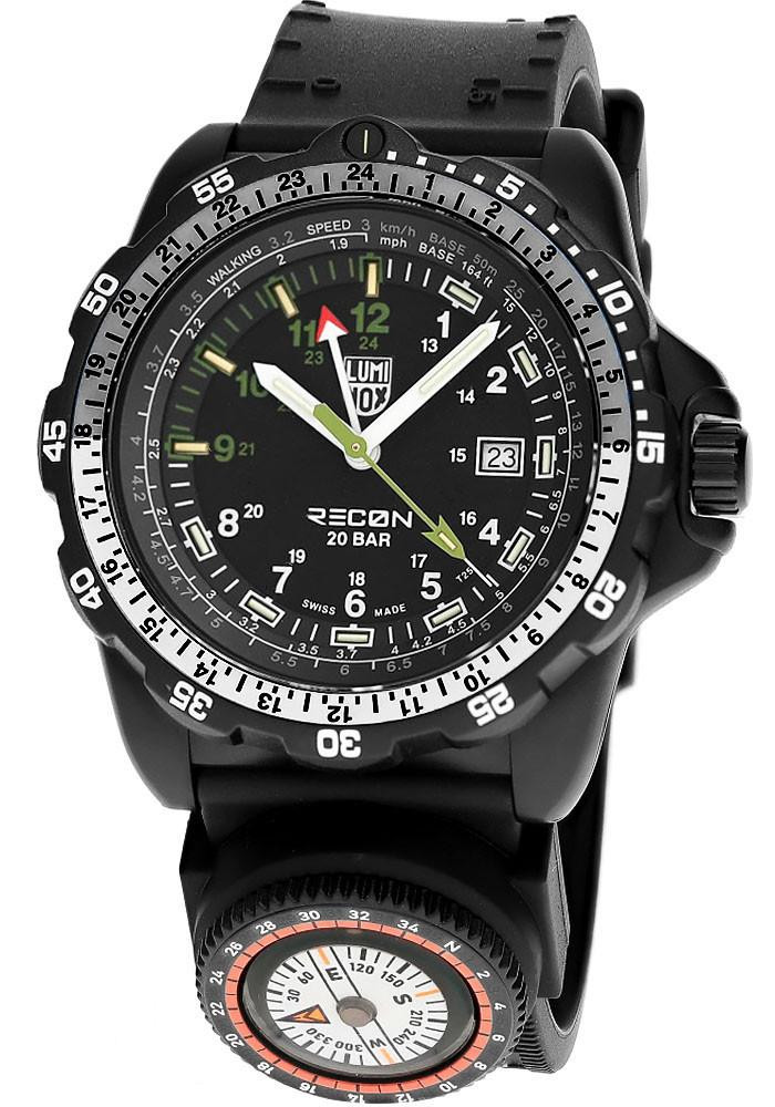 Luminox watches LUMINOX Recon Nav Spec Quartz 46MM Black Dial Nitrile Rubber Men's Watch XL.8837.SET 