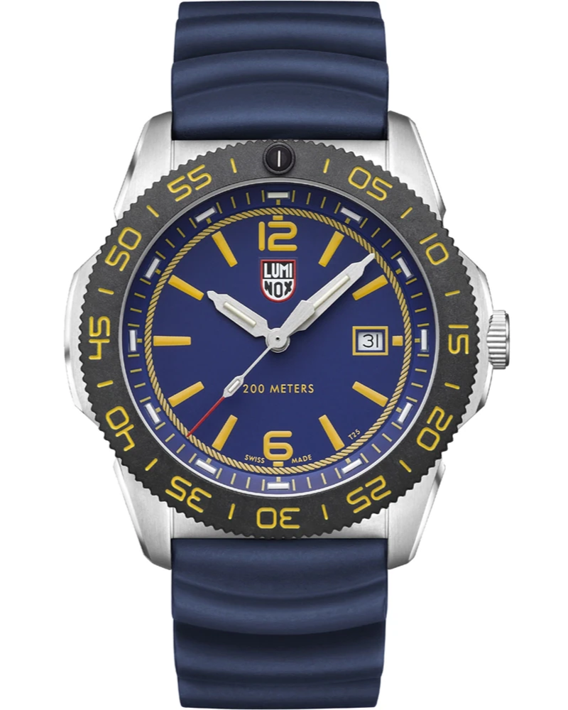 LUMINOX Force Blue Pacific Diver Quartz 44MM Rubber With Strap Extender Men's Watch XS.3125.FB