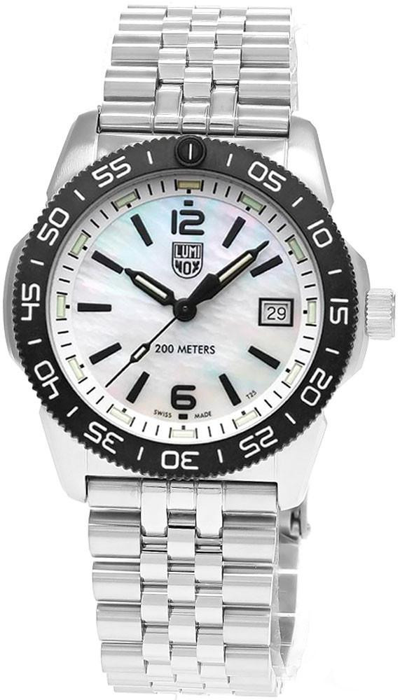 Luminox watches LUMINOX Pacific Diver Ripple Quartz SS 39MM MOP Dial Men's Watch XS.3126M.1 