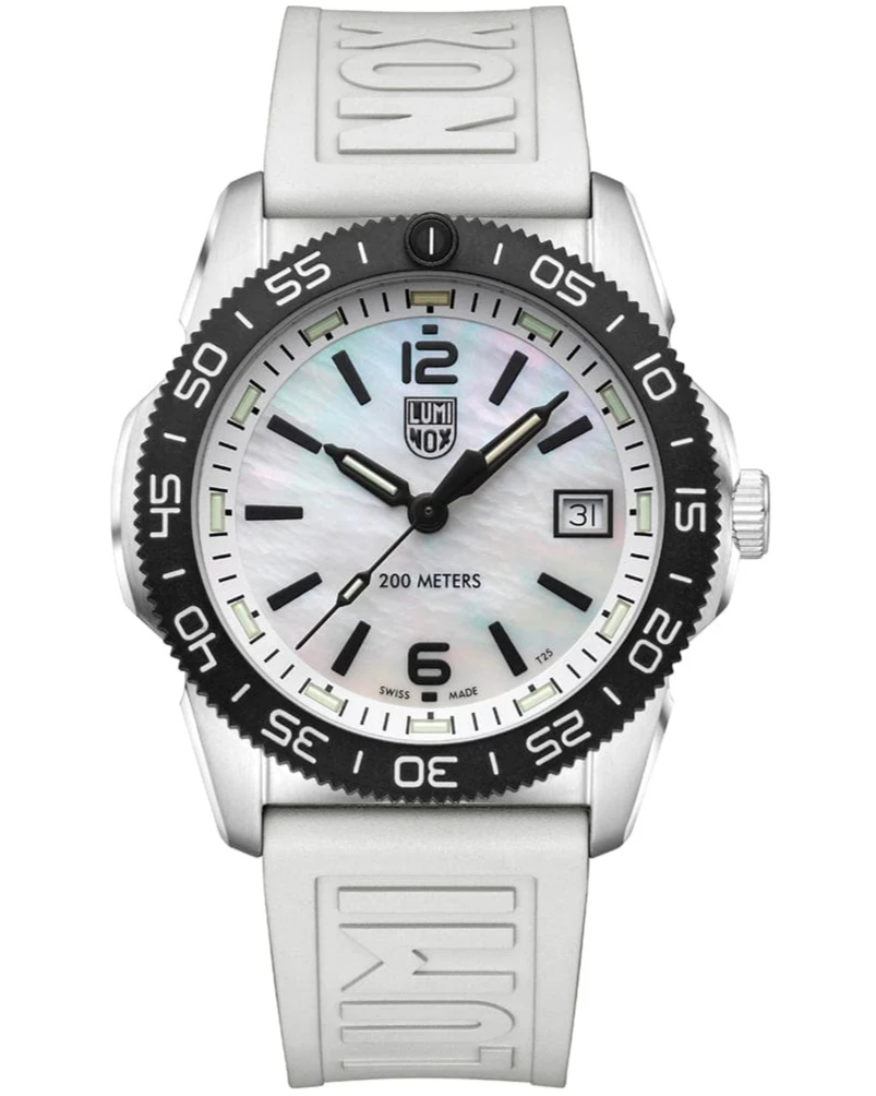 LUMINOX Pacific Diver Ripple Quartz 39MM MOP Dial Rubber Men's Watch XS.3128M.SET