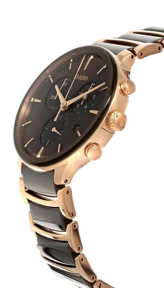 RADO Centrix Chronograph Quartz 41MM Brown Dial Two-Tone Men's