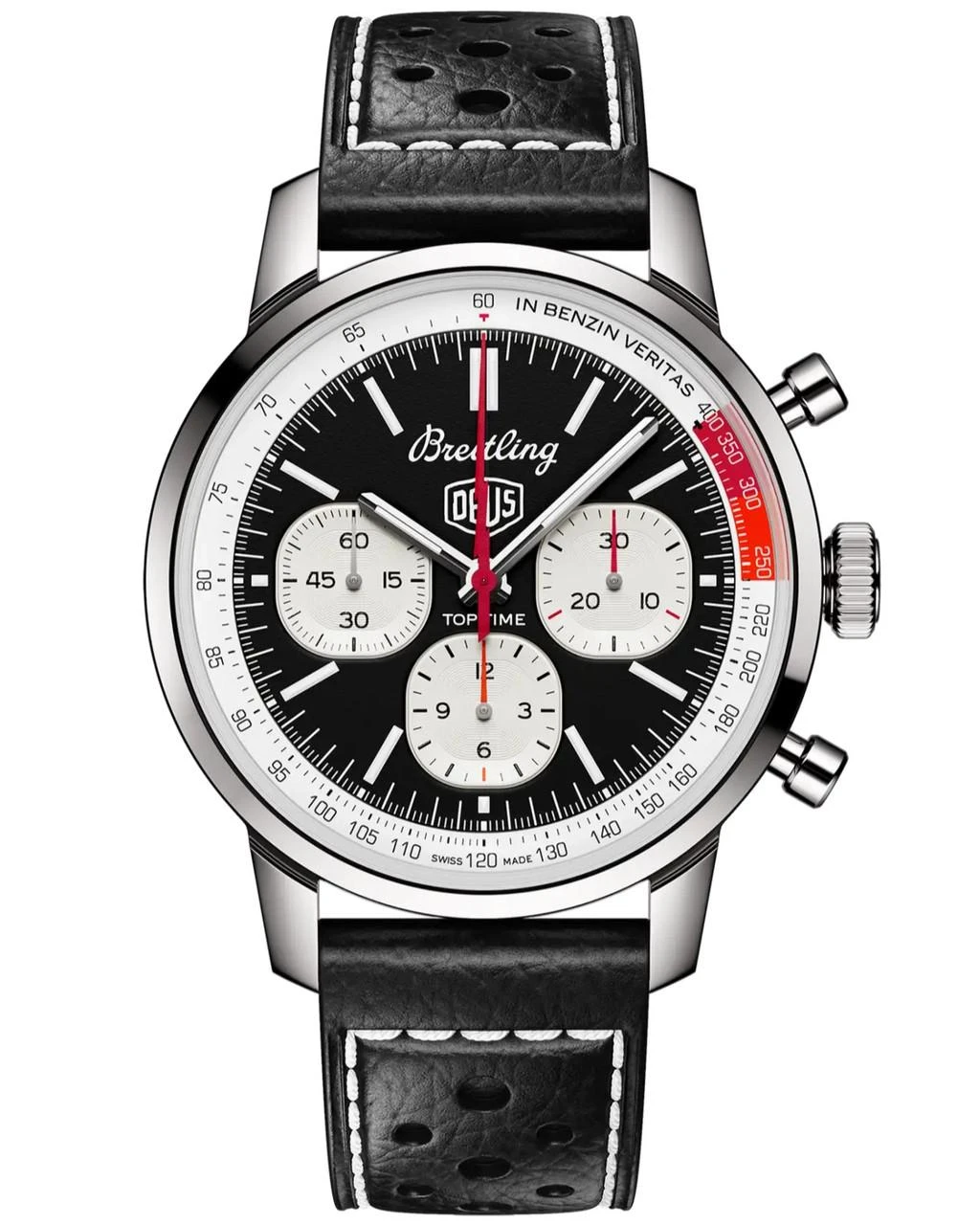 Breitling watches BREITLING Top Time B01 Deus Automatic 41MM Black Dial Leather Men's Watch AB01765A1B1X1 