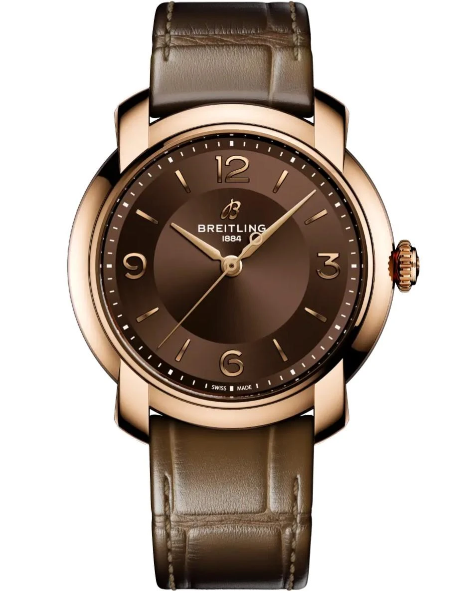 Breitling watches BREITLING Lady Premier 18K Rose Gold 36MM Brown Leather Women's Watch R10310121Q1P1 