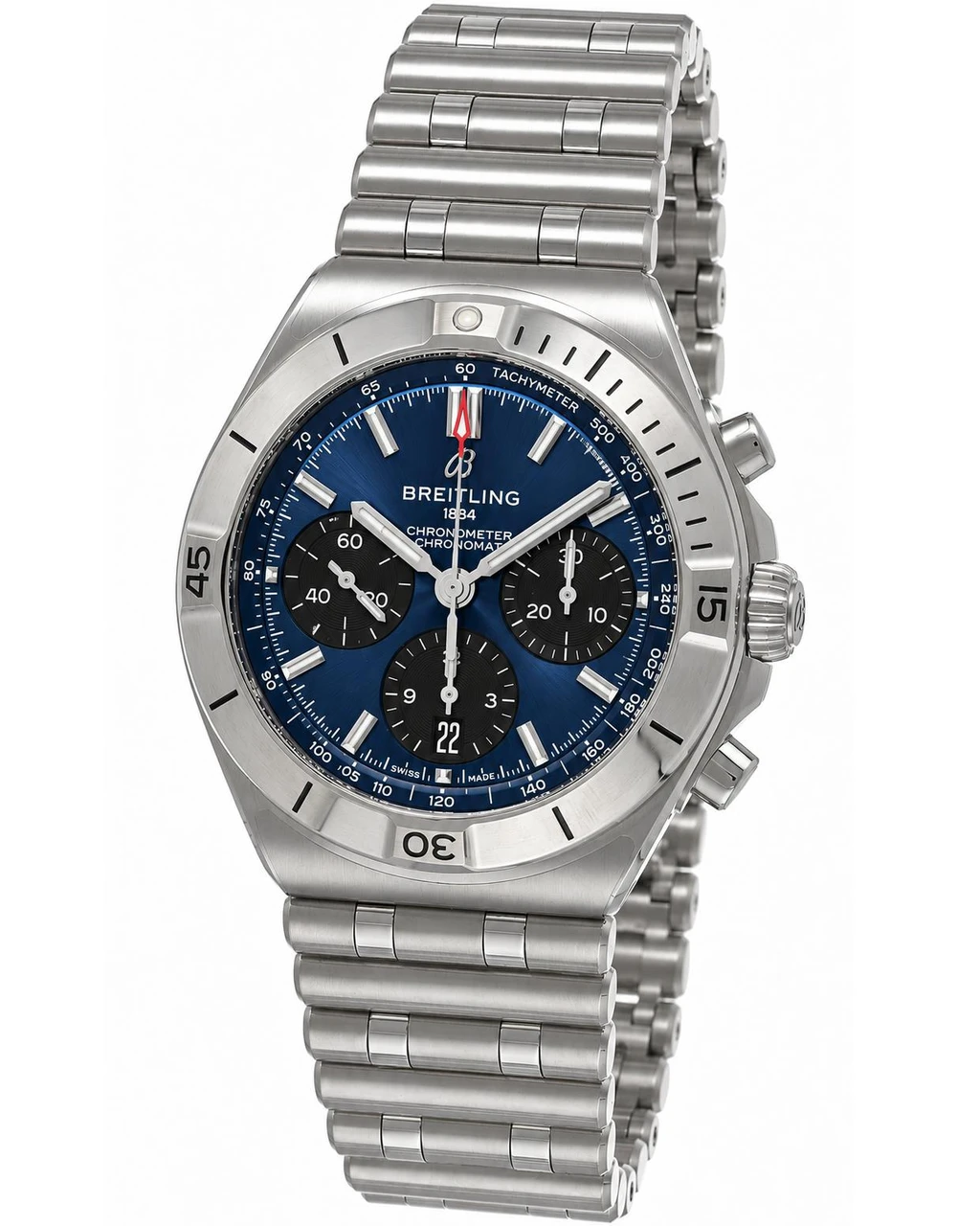 Breitling watches BREITLING Chronomat B01 Chronograph 42MM Blue Dial SS Men's Watch AB0158101C1A1 