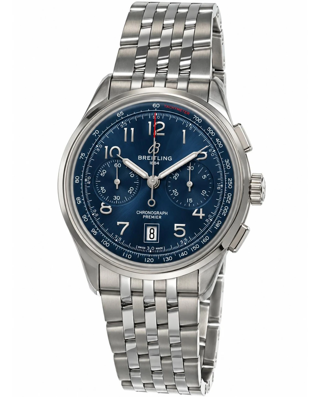 Breitling watches BREITLING Premier B01 Chronograph 42MM Blue Dial SS Men's Watch AB0145171C1A1