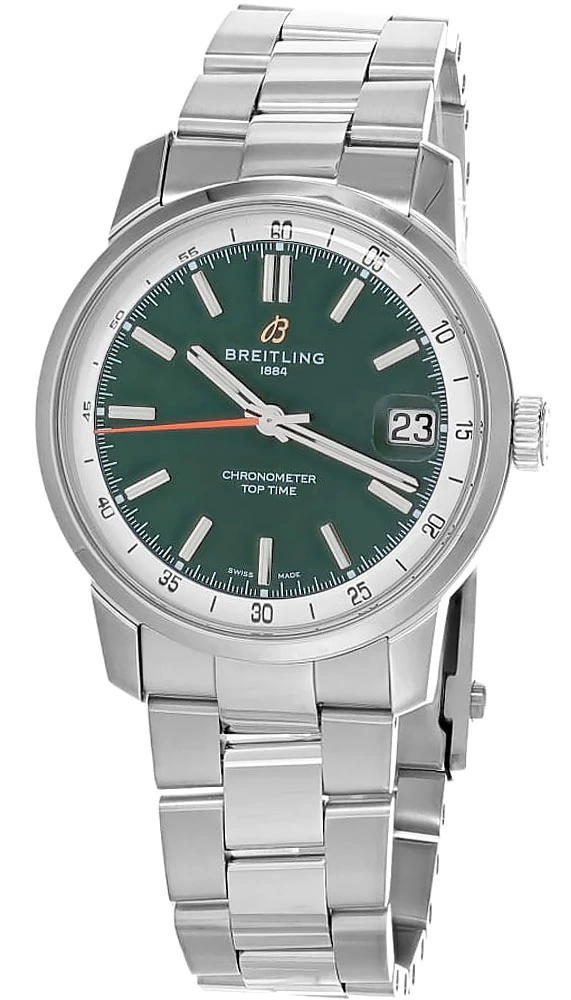 Breitling watches BREITLING Top Time B31 Automatic SS 38MM Green Dial Men's Watch AB3113A71L1A1