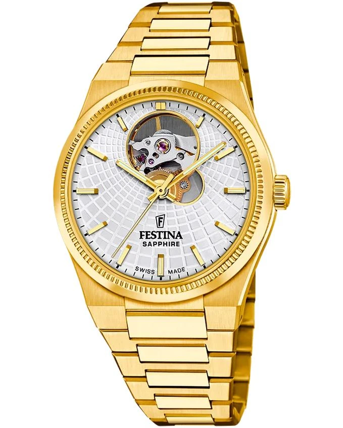Festina FESTINA Rive Open Heart Automatic 35MM Silver Dial SS Women's Watch F20064-1 