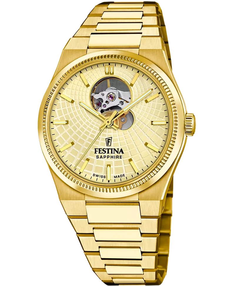FESTINA Rive Open Heart Automatic 40MM Gold SS Men's Watch F20062-2