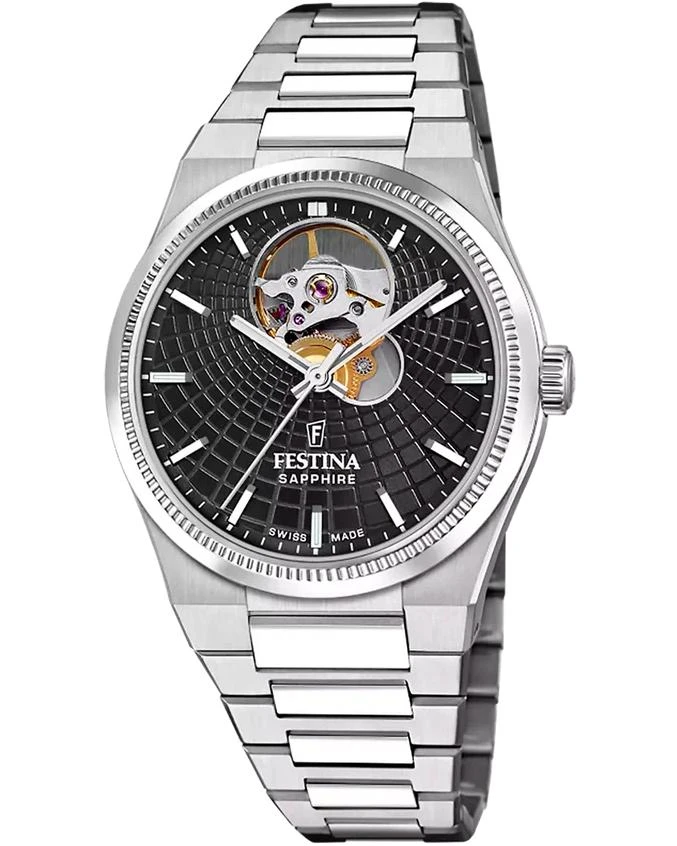 Festina FESTINA Rive Open Heart Automatic 35MM Black Dial SS Women's Watch F20054-6 