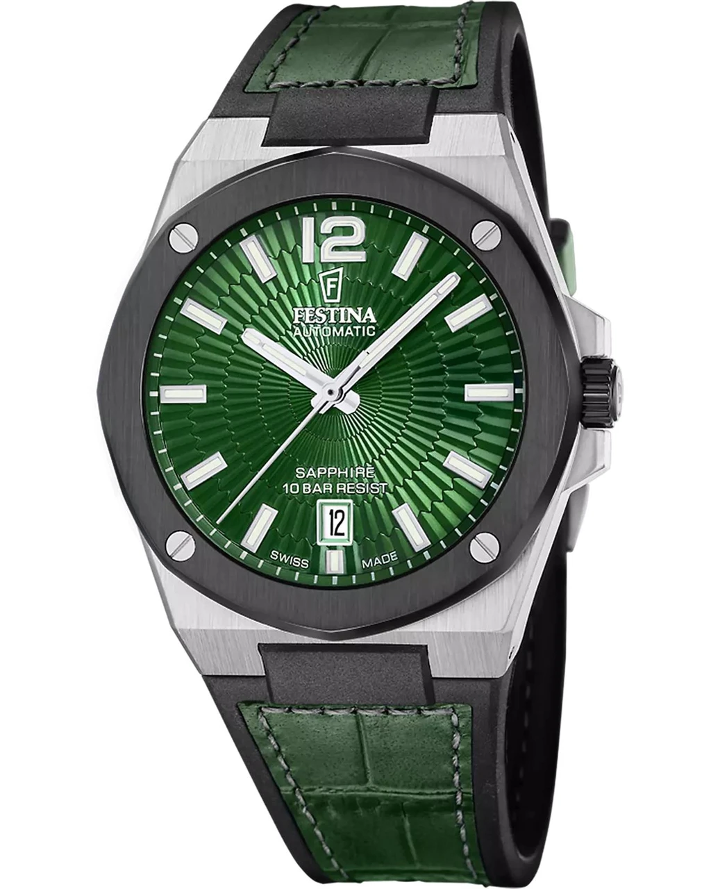Festina FESTINA Vallee Automatic 42MM Green Leather Men's Watch F22005-3 