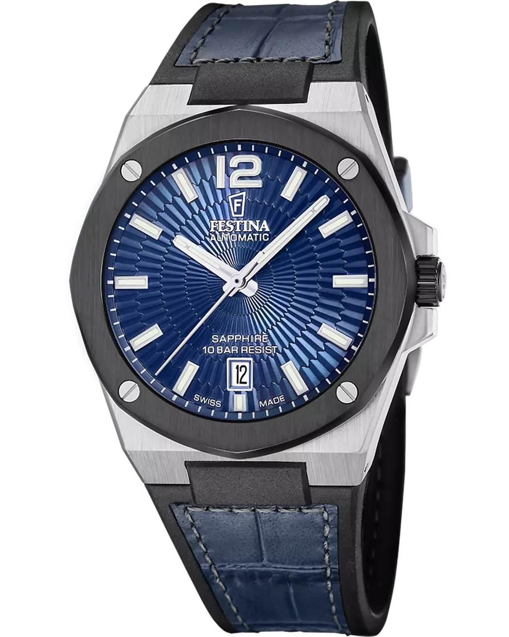FESTINA Vallee Automatic 42MM Blue Leather Men's Watch F22005-2