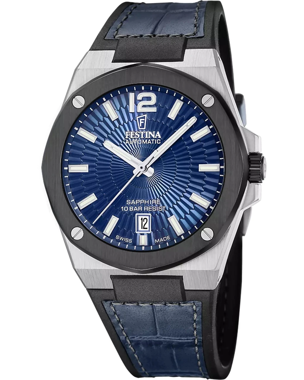 Festina FESTINA Vallee Automatic 42MM Blue Leather Men's Watch F22005-2 