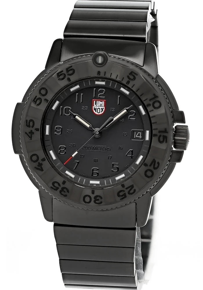 Luminox watches LUMINOX Navy SEAL Foundation 3220 Quartz 43MM Black SS Men's Watch XS.3228.NSF