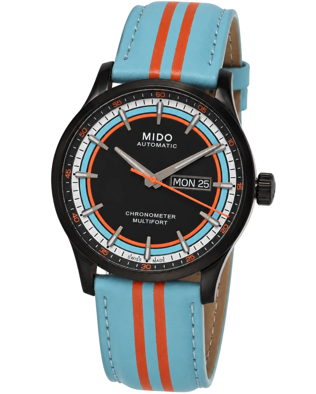 MIDO Multifort Chronometer 1 Racer Automatic 42MM Black Dial Leather Men's Watch M038.431.36.051.00 / M0384313605100