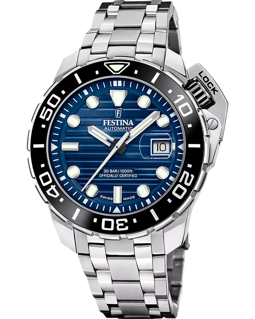 FESTINA Odyssey Diver Automatic 47MM Blue Dial Diver COSC Men's Watch F20043-2