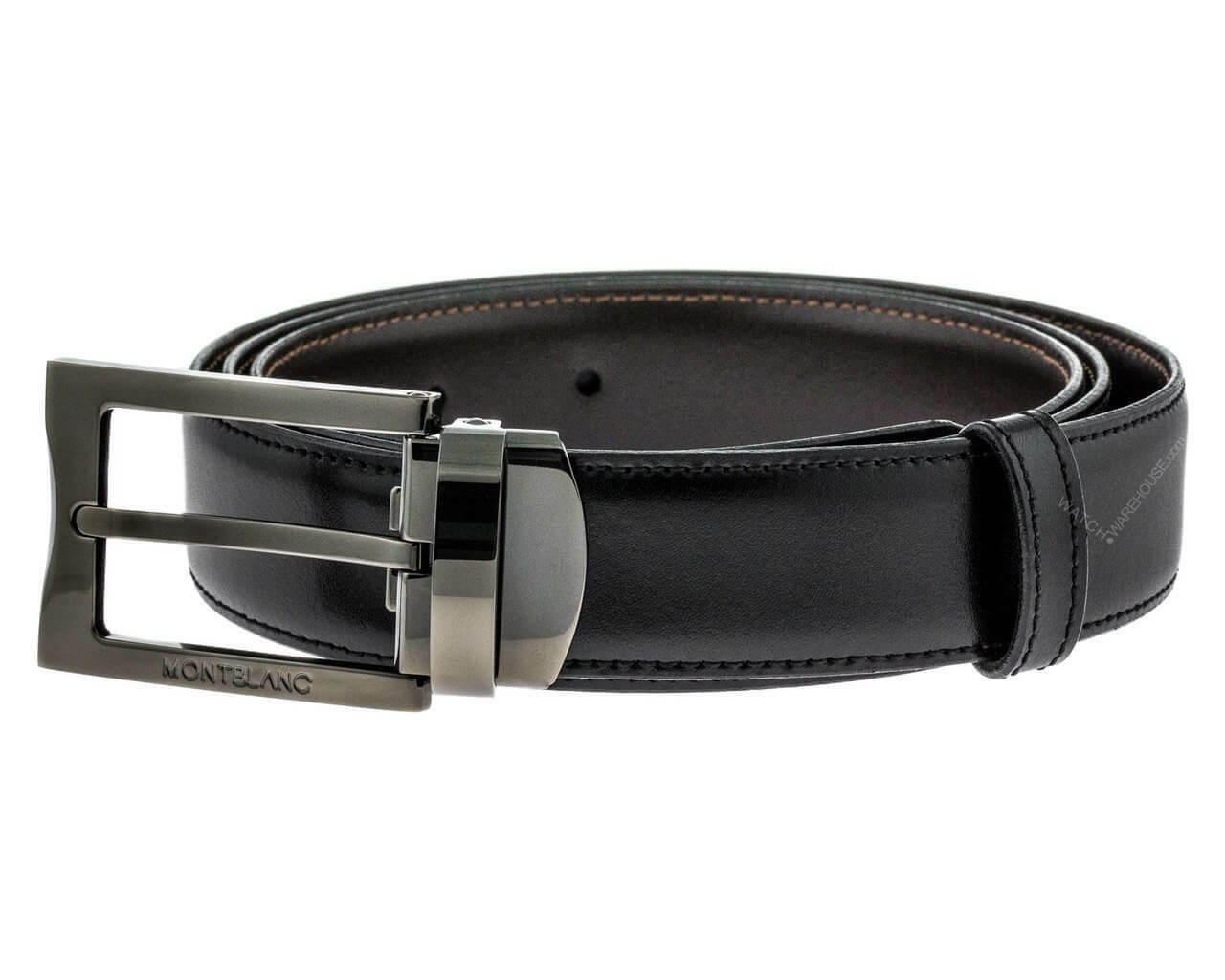 MONTBLANC Reversible Black/Brown Calfskin Leather Men's Belt 105092 ...