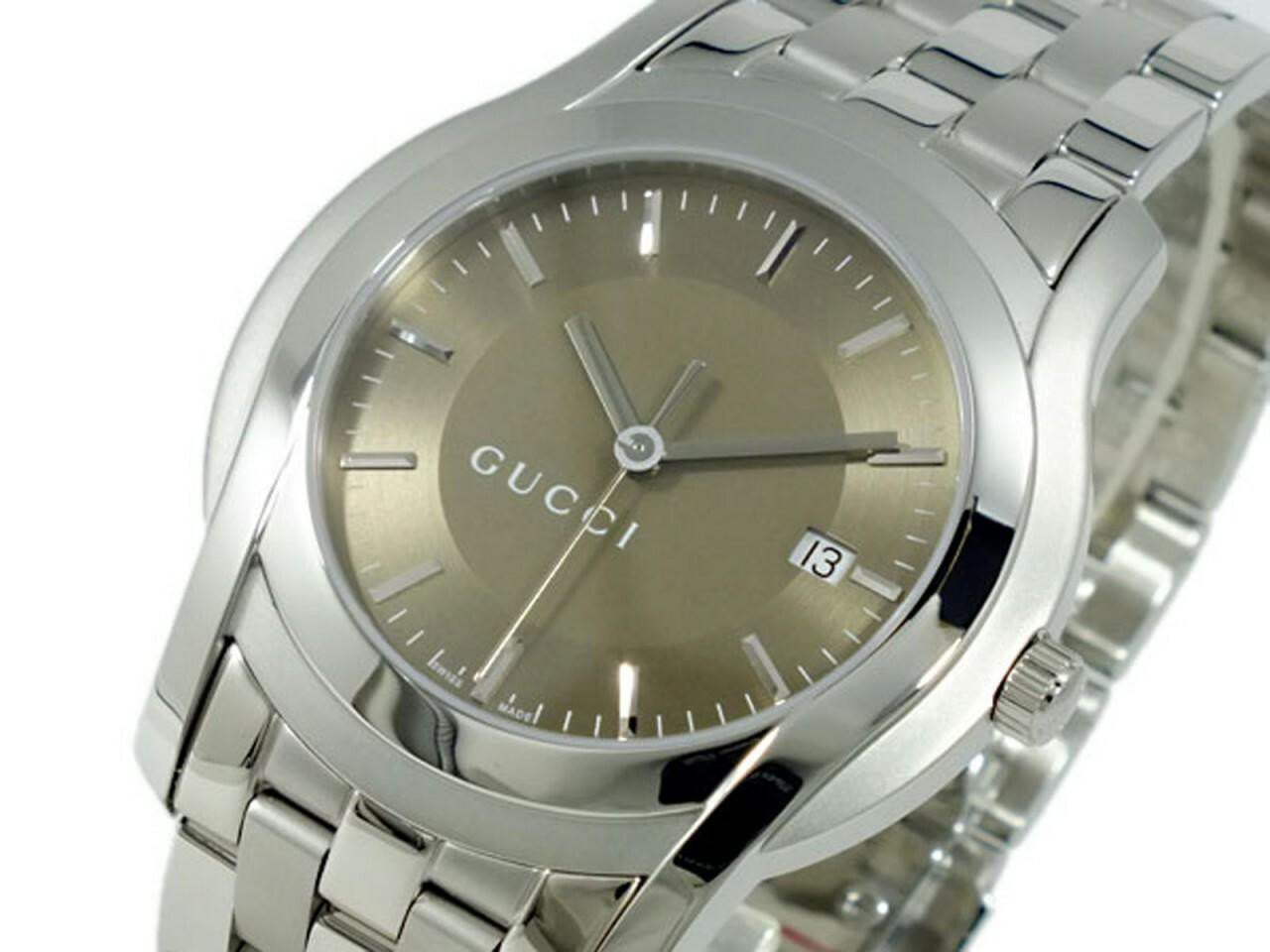 GUCCI Authentic G Brown Stainless Steel Dial Watch 6 inches GUCCI G Chronograph Quartz 44mm Steel 2.22TCW DIAMOND Watch  main image 3