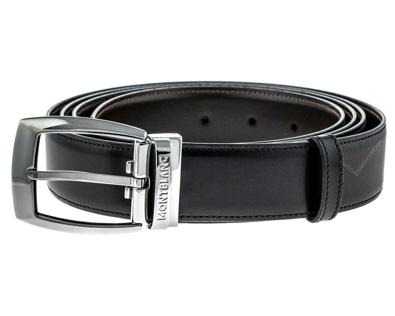 MONTBLANC Casual Collection Reversible Black/Brown Leather Belt 103443 ...