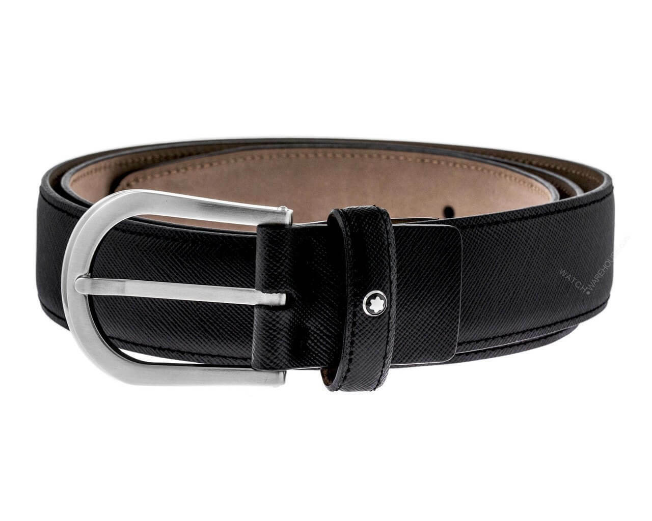 Montblanc Horseshoe Buckle 30mm Brown Leather Belt 129423