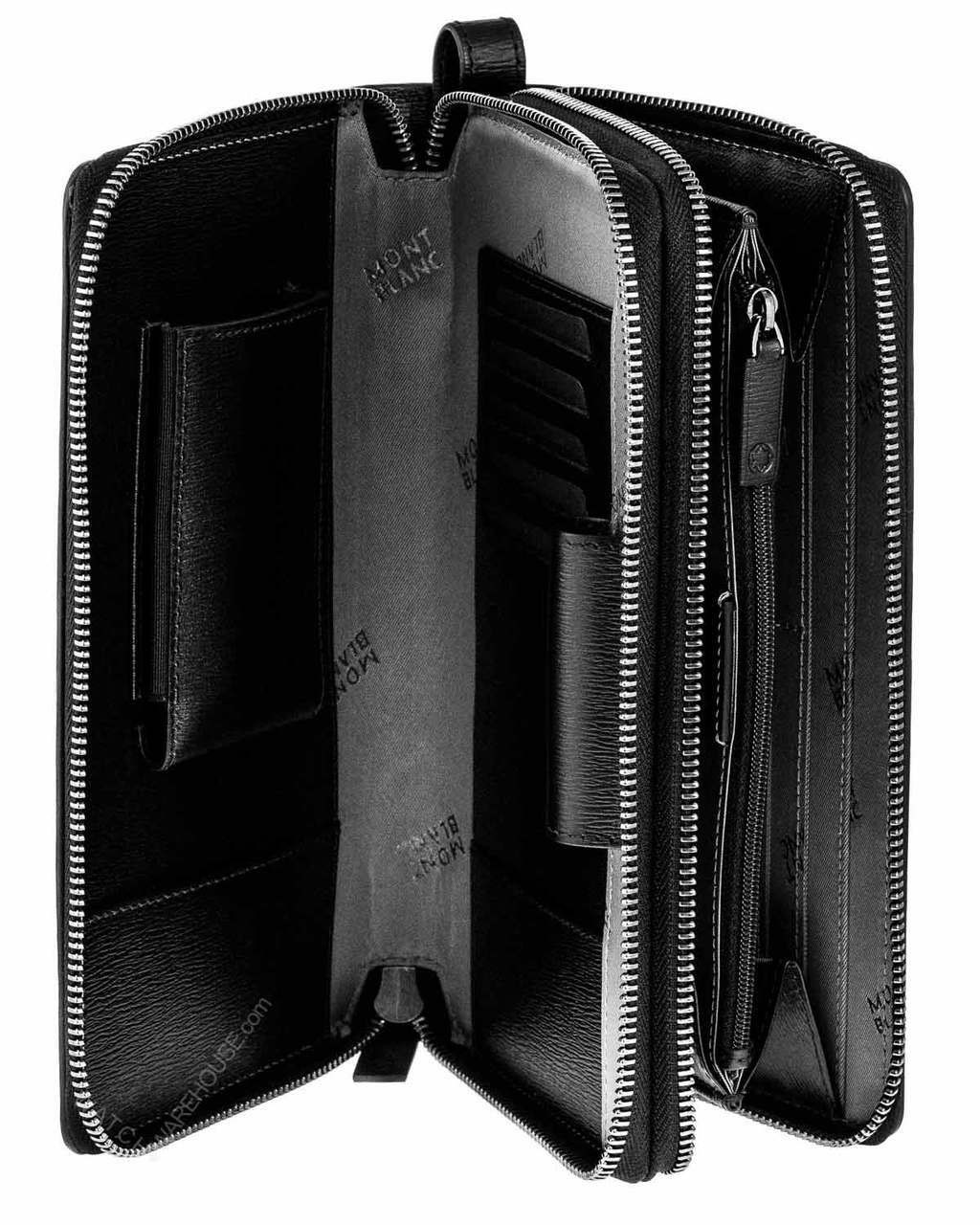 MONTBLANC 4810 Westside Zipper Black Leather 12cc Travel Wallet