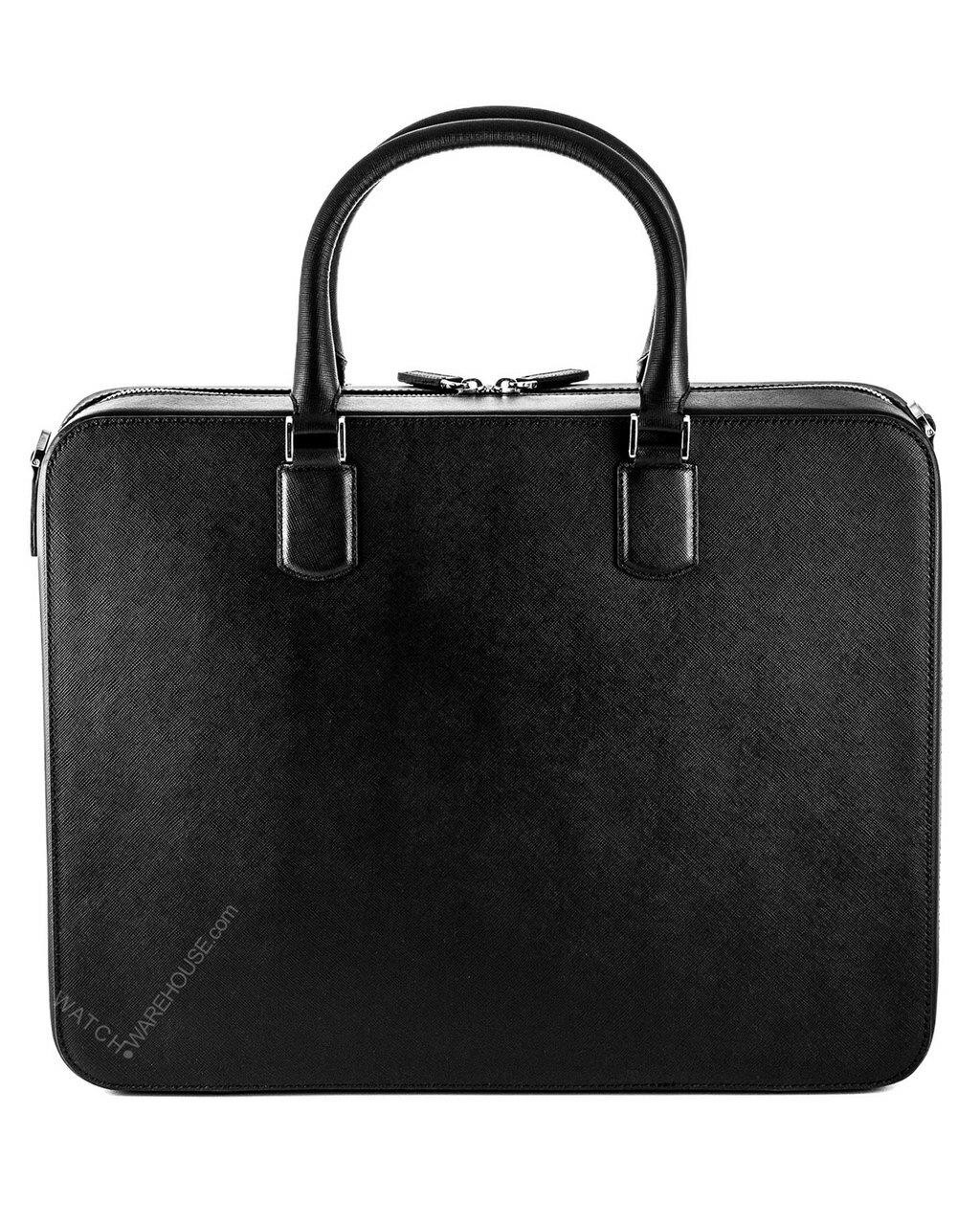 PRADA Navy Saffiano Leather Briefcase Laptop Bag