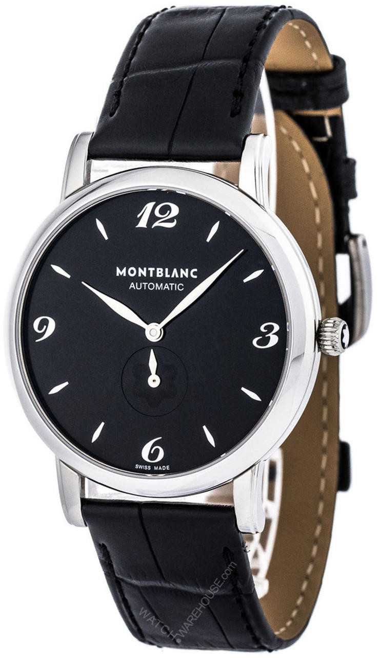 MONTBLANC Star Classique Acier 39MM Automatic BLK Leather Watch 