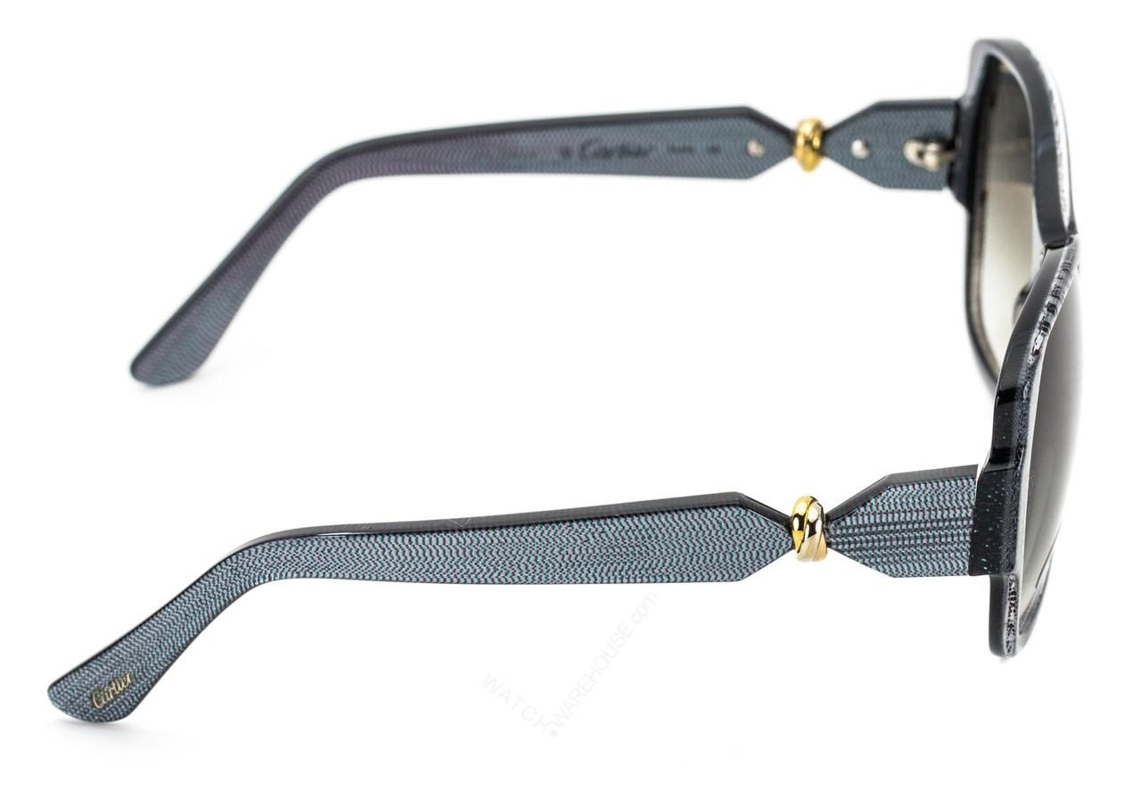Cartier サングラス 度入り トリニティ ハーフリム CARTIER Trinity Brenice 55mm Gray Composite Frame Sunglasses