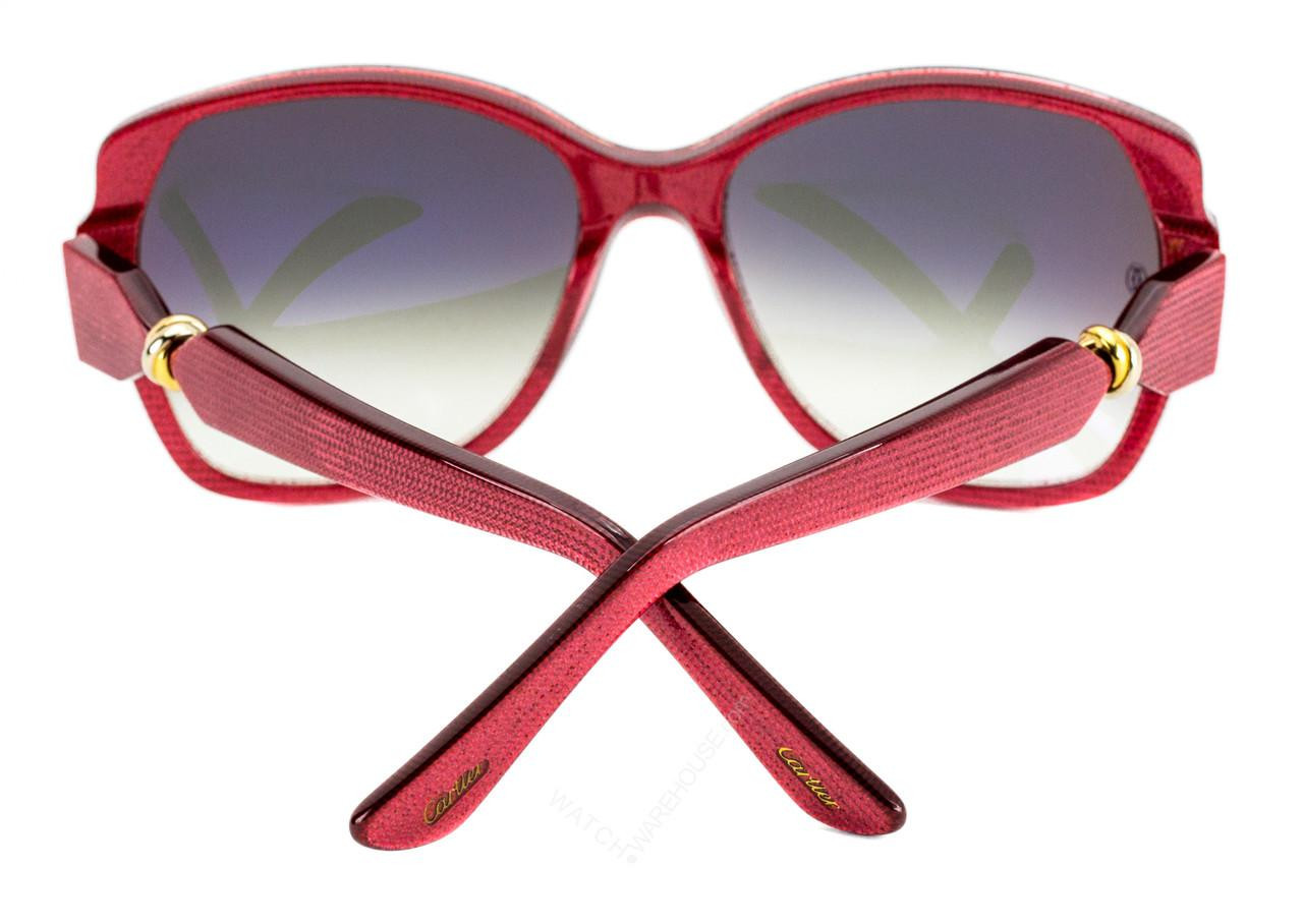CARTIER Trinity Brenice 55mm Red Composite Frame Sunglasses