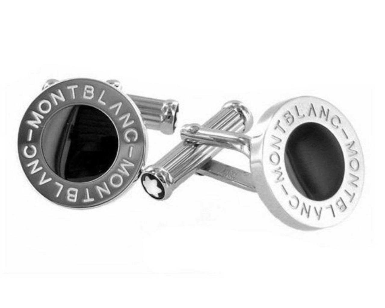 MONTBLANC Iconic Black Onyx Inlay Stainless Steel Round