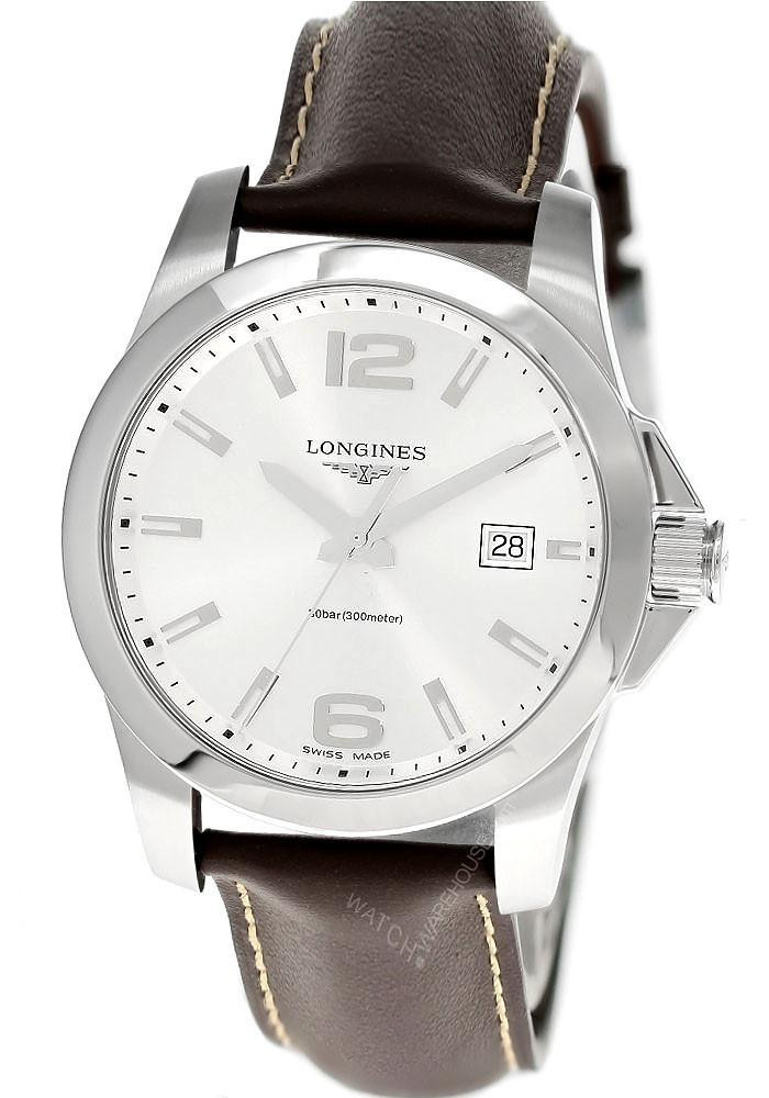 Longines watches LONGINES Conquest 41MM Silver Dial Leather Men's Watch L3.759.4.76.5 / L37594765 