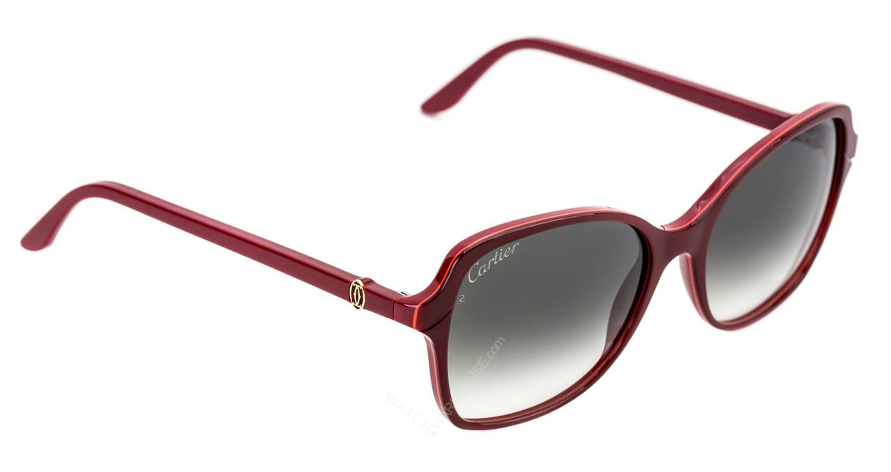 Cartier Women\'s Burgundy Frame Sunglasses with Gradient Lenses CARTIER | CT0304S 003 | C DE CARTIER SUNGLASSES – Hall of  main image 4