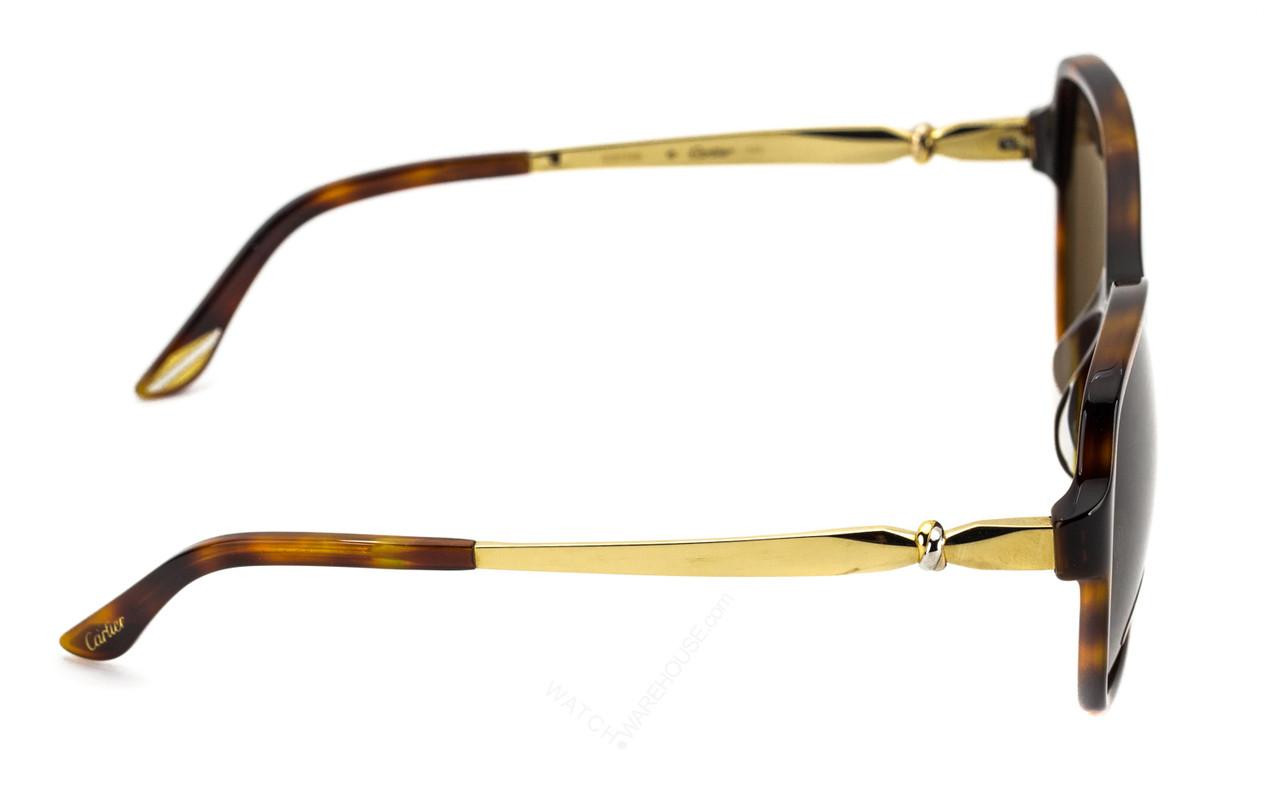 NWT Authentic Cartier Gold and Tortoise Sunglasses. CARTIER Trinity Tortoiseshell Composite Women main image 3