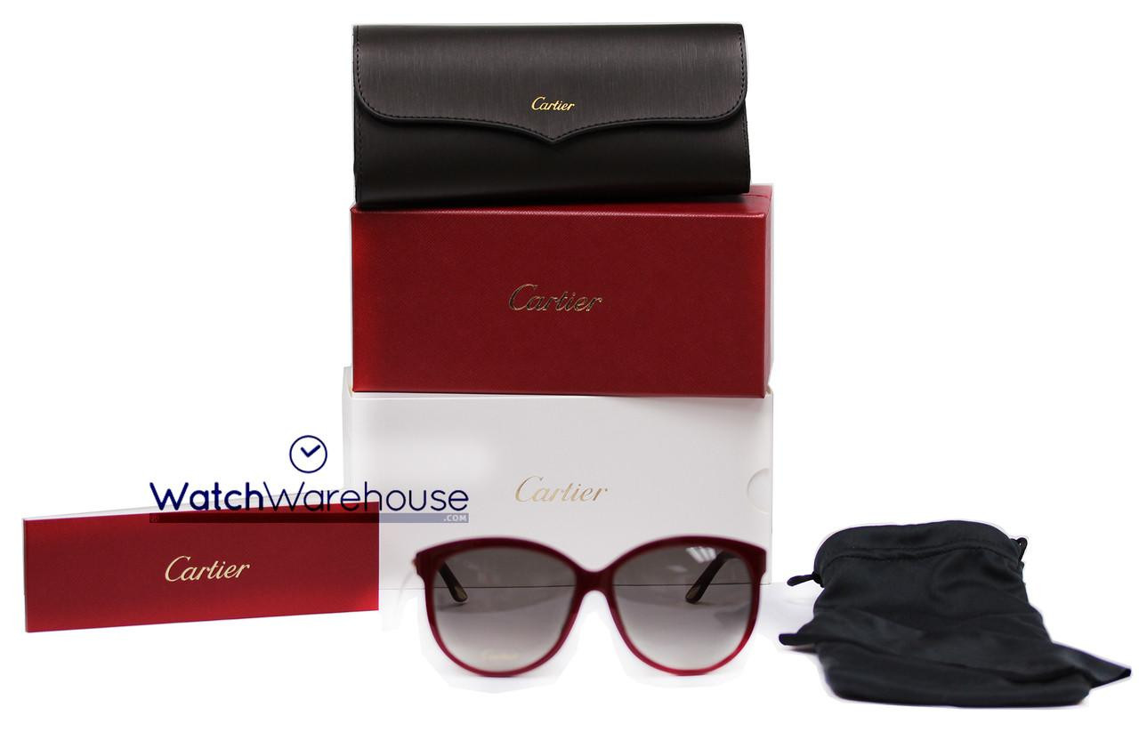 Cartier Trinity Burgundy 3T Finish Decor Women's Sunglasses