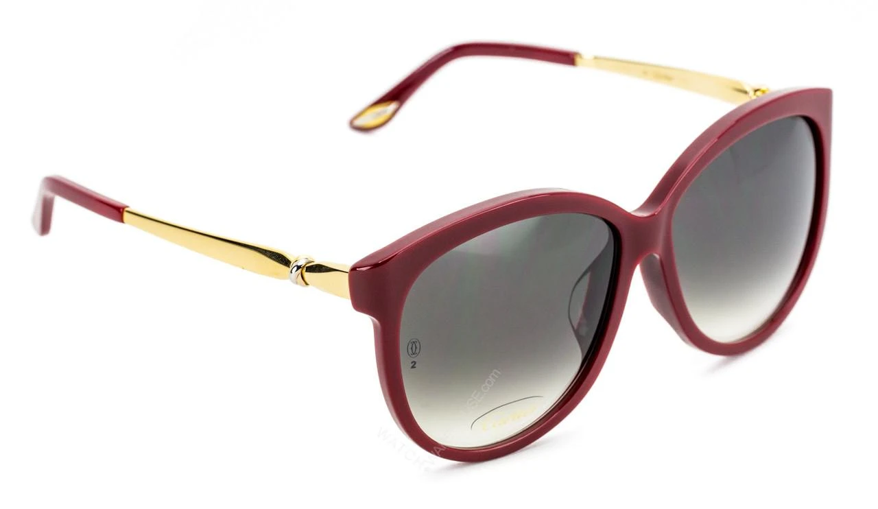 Cartier Vintage Trinity Two Bridge Logo Eyewear Sunglasses Gold Bordeaux Vintage Cartier Sunglasses Trinity Half Rim 60-17 140 | eBay main image 4