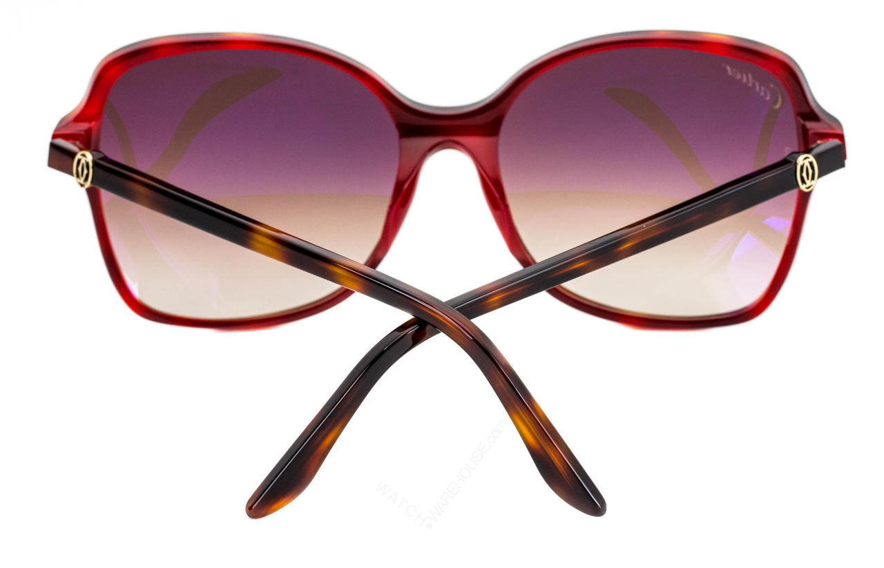 Cartier　レディースサングラス　ワインレッド Cartier レディースサングラス ワインレッド
