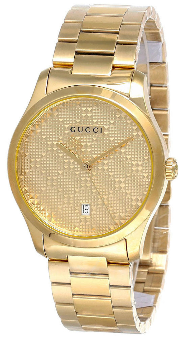 Mens gold watch on sale gucci