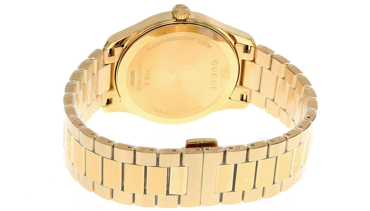 Gucci G-Timeless Stainless Steel Yellow Gold Dial Unisex (M) Watch YA126461