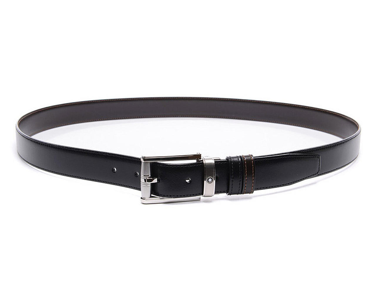 MONTBLANC Rectangular PinBuckle Reversible BLK/BRN Leather