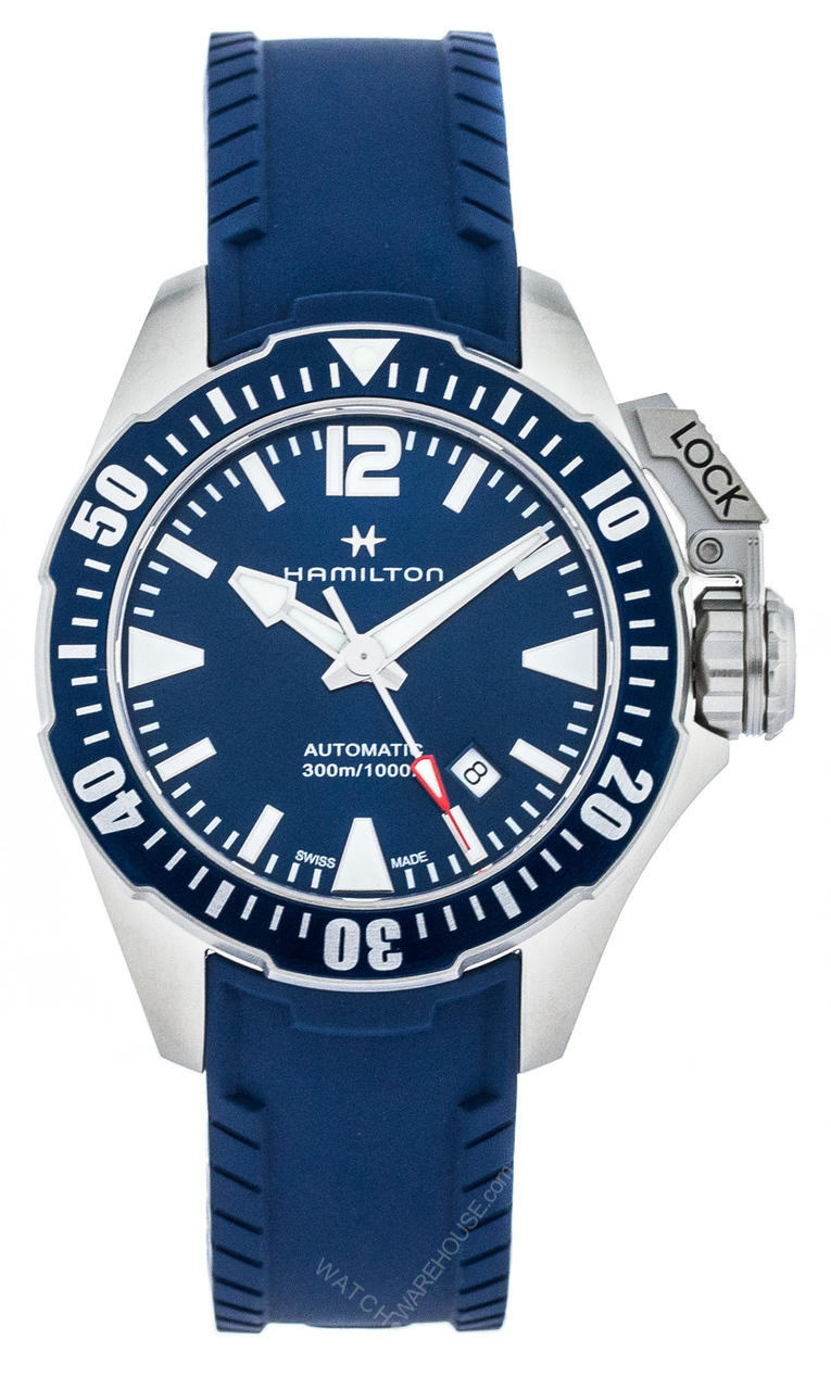 HAMILTON Khaki Navy Frogman 42MM AUTO SS Blue Dial Watch H77705145