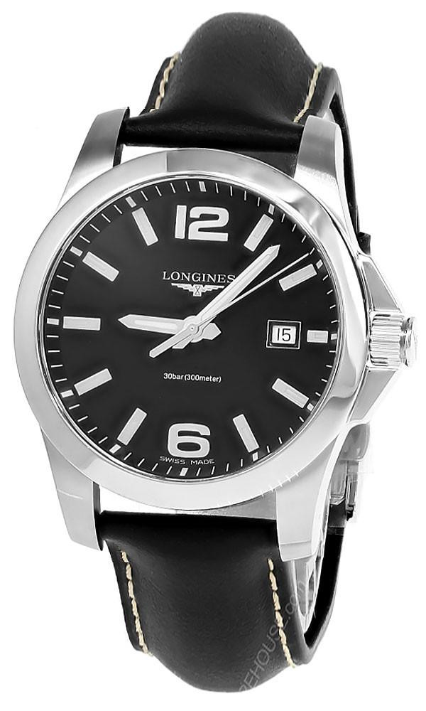 Longines watches LONGINES Conquest 41MM Black Leather Men's Watch L3.759.4.58.3 / L37594583 